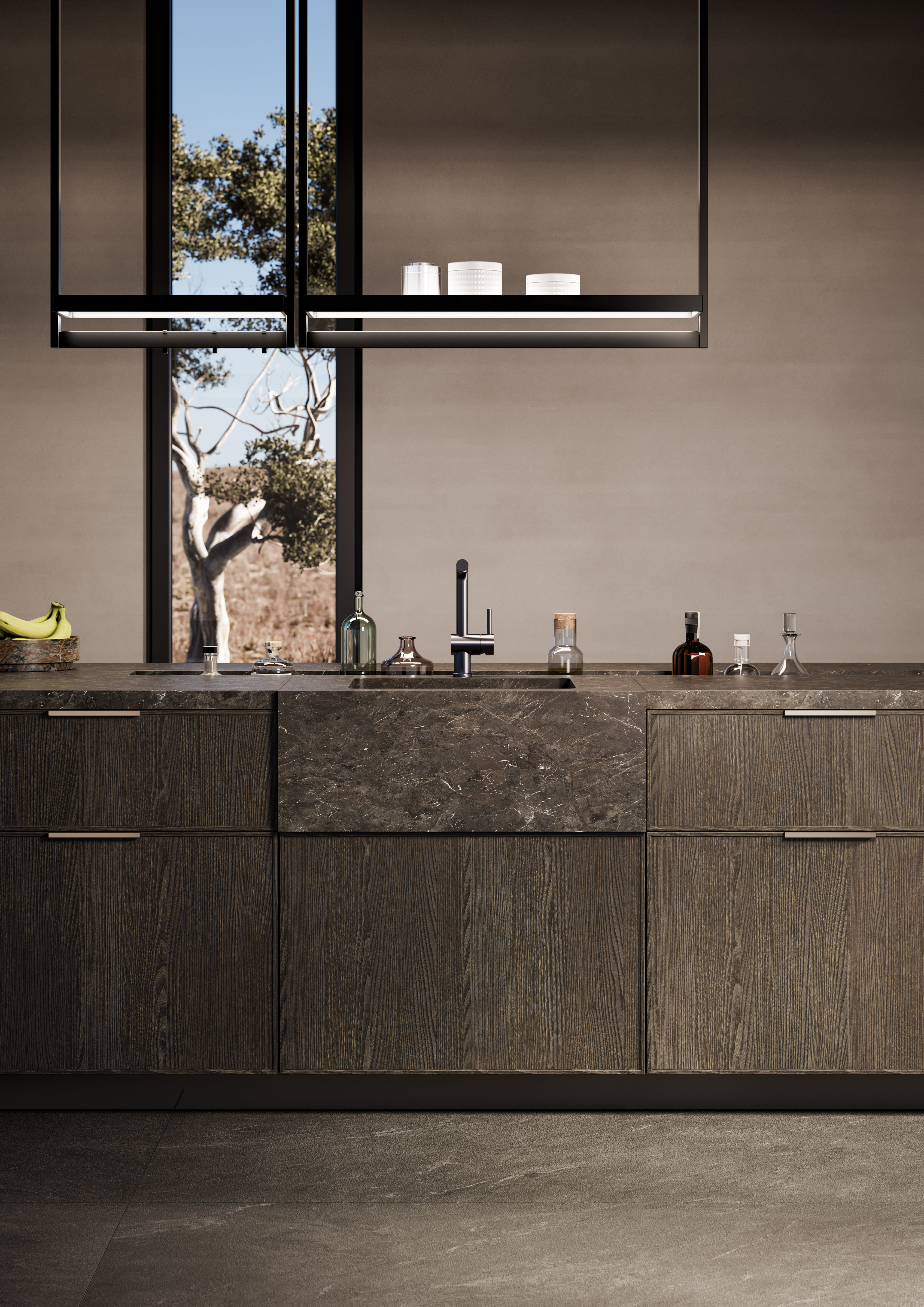 LEICHT WAKUU schmale Rahmenfront Holz